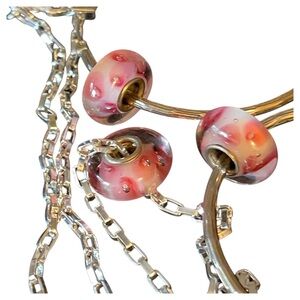 Murano Silver and Pink Necklace Set
New 925 Necklace